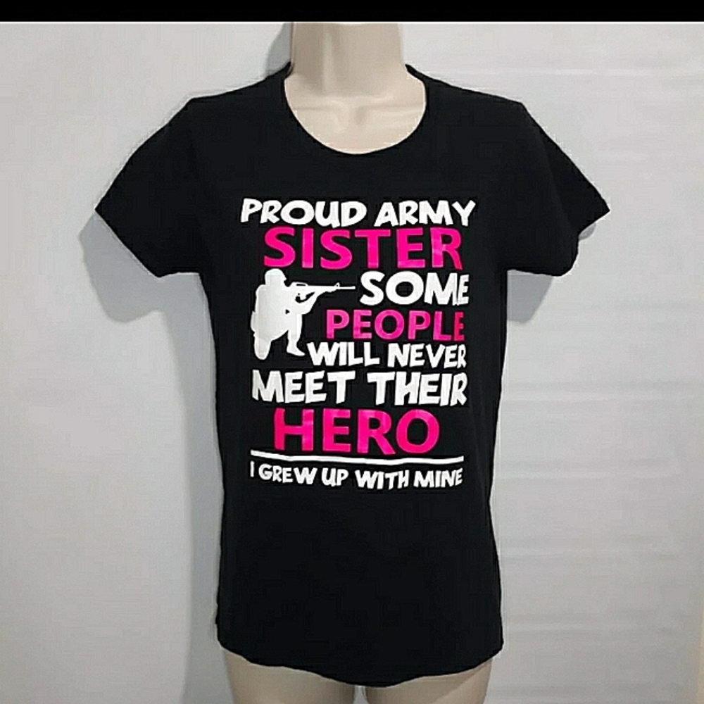 S Proud Army Sister T-Shirt Military Armed Forces